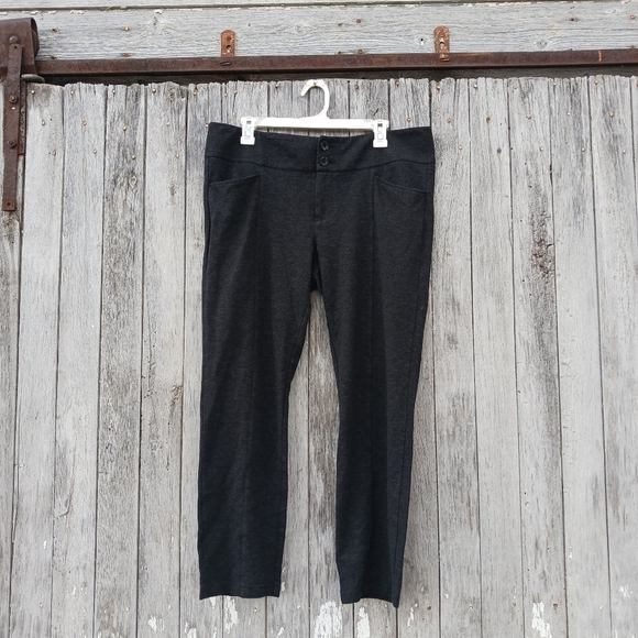 Cabi 547 Lean Trouser Cigarette Pants Ponte Charcoal Gray Slim Leg Size 12 - Picture 1 of 6